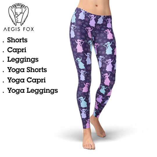 Discover Fairy Print Capri Leggings: High Waist Yoga Pants