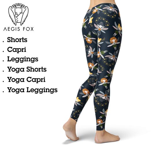 Discover Fairy Print Leggings: High Waist Capri Yoga Pants