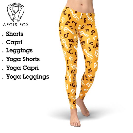 Discover music nout Print Leggings: High Waist Yoga Pants, Active Wear