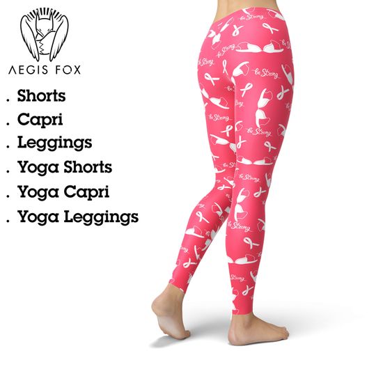 Discover Breast Cancer Awareness Ribbon Leggings: Pink Yoga Pants