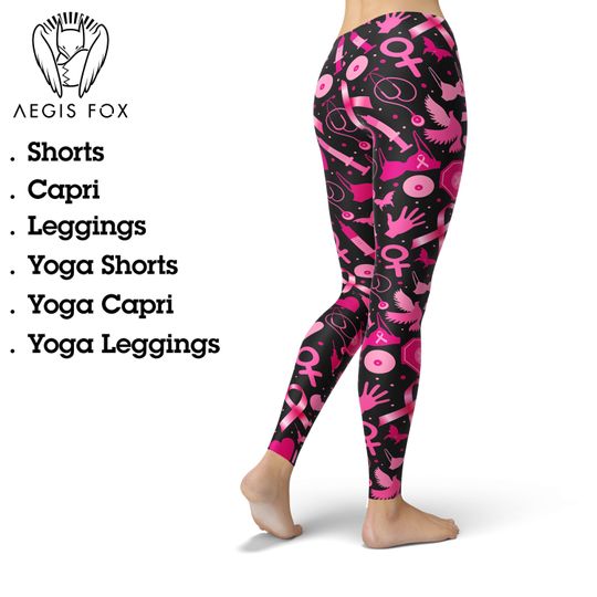Discover Breast Cancer Awareness Ribbon Leggings: Women's Yoga Pants