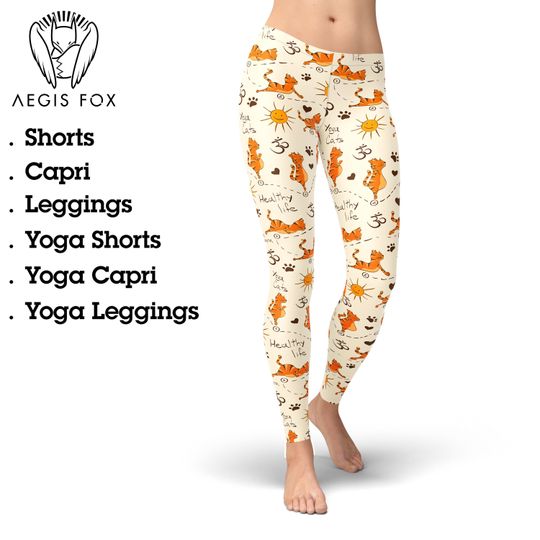 Discover Cat Yoga Leggings, Gift for Cat Lover, Leggings for Women, Cute Cat Leggings