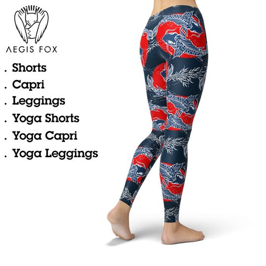 Discover Japanese Koi Fish Yoga Leggings, Gift for Women