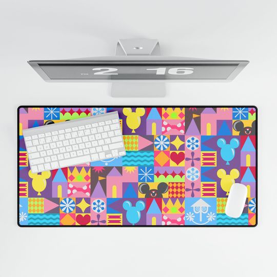 Discover Mary Blair Style Mickey Disneyland Desk Mat for Gamers and Home Office