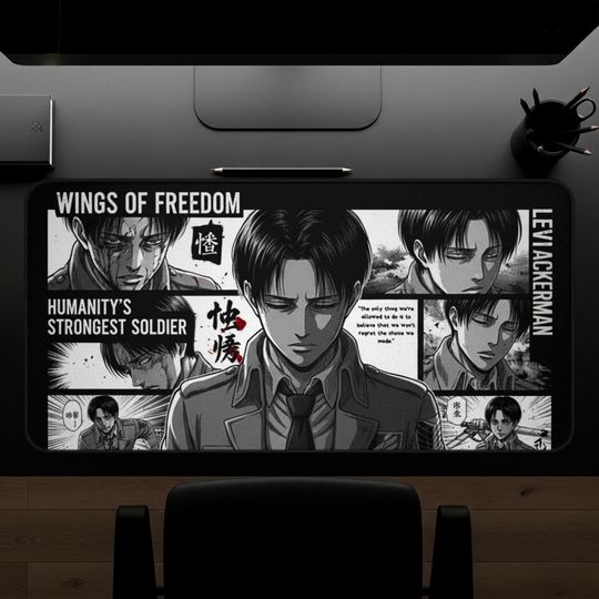 Levi Ackerman Desk Mat - Manga Art Desk Accessory