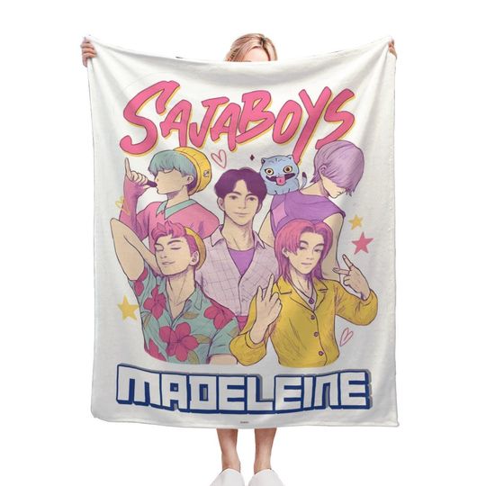 Discover Personalized Kpop Demon Hunter Blanket,Custom Sajaboys Theme Flannel Blanket,Kpop Demon Hunter Lover Gift