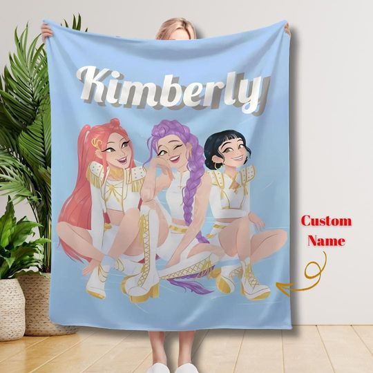 Discover Personalized Kpop Demon Hunters Blanket | Huntrix Custom Soft Gift for Teen Girls | Cozy Anime Throw for Kpop Fans & Unique Room Decor