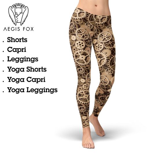 Discover Steampunk Gears Leggings, Gift for Women