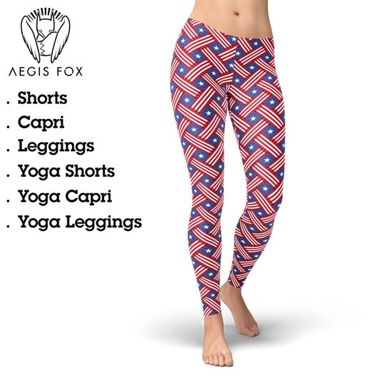 Discover American Flag Yoga Leggings, Patriotic USA Leggings, Gift for Women