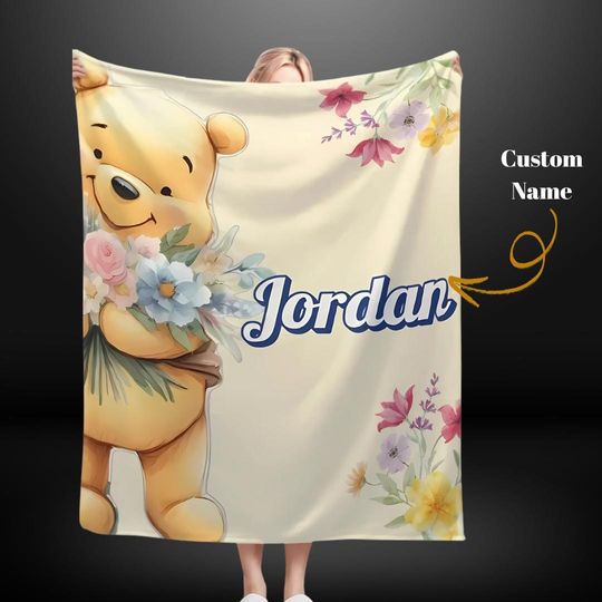 Discover Personalized Winnie the Pooh Blanket: Custom Name, Soft Microfiber
