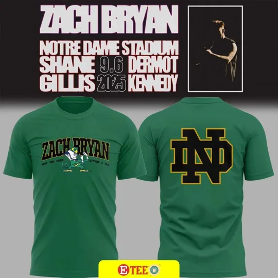 Discover Zach Bryann x ND Stadium 2025 Tour Logo 3D T-Shirt