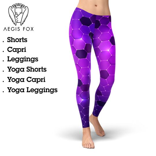 Discover Futuristic Cyber Hexagon Leggings, Gift for Women