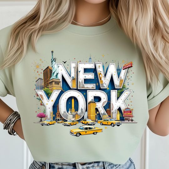 New York T-Shirt, NYC City T-Shirt, New York Shirt, NYC Art Png, Iconic City Designs