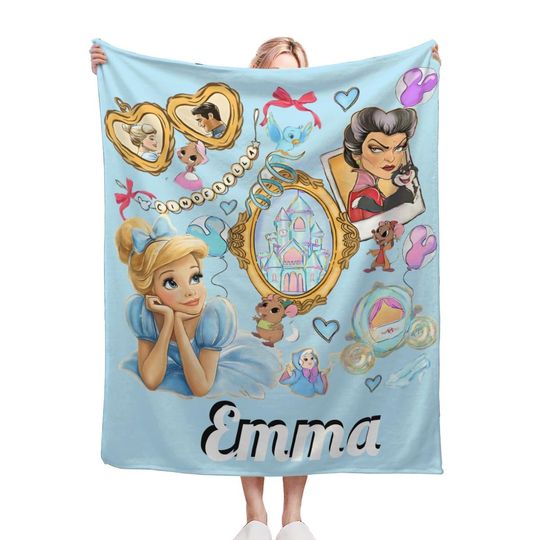 Discover Personalized  Disney Princess Blanket, Custom Name Baby Girl Blanket, Disneyland Princess Blanket, Birthday Girl Blanket Gifts