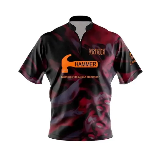 Custom Name Hammer Anger Solid Fast Track CoolWick Bowling Jersey