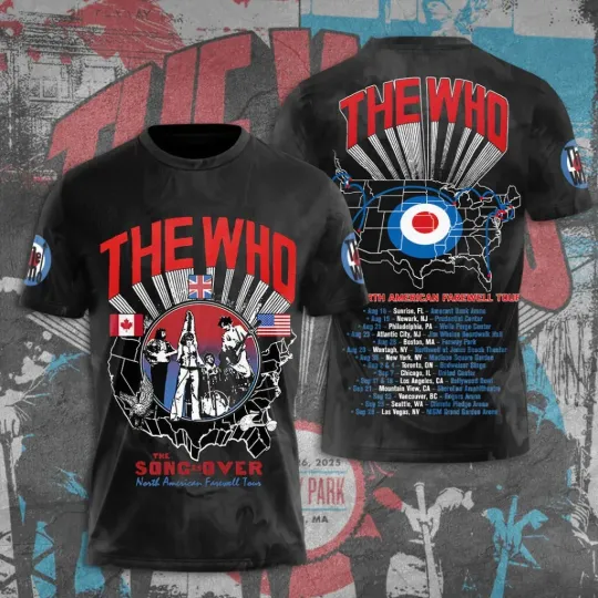 The Who 3D Tshirt New The Song Is Over Hot Tour 2025 T-shirt Fan Gift