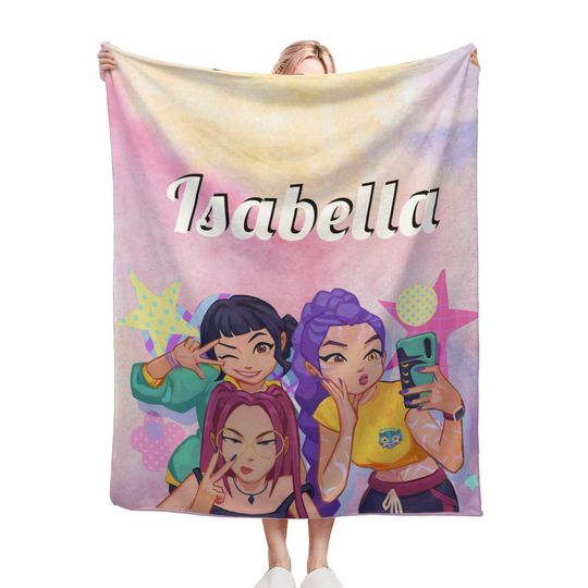 Discover Personalized K-Pop Demon Hunters Blanket, Custom Fleece Throw for Christmas, Fall & Picnics