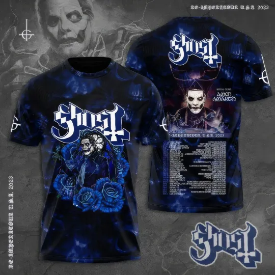 Discover Ghost Rock Band Skeleton World Tour 2025 Limited Edition 3D T-Shirt