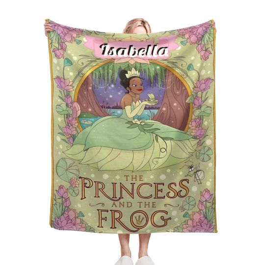 Princess and the Frog Personalized Blanket, Custom Tiana Throw, Christmas & Fall Gift
