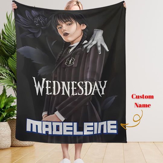 Wednesday Blankets Custom Name Tapestry Christmas Gift for Boys Girls and Adults winter blankets Handmade