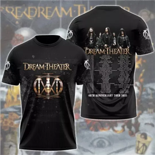 Discover Dream Theater 40th Anniversary Tour 2025 3D T-Shirt