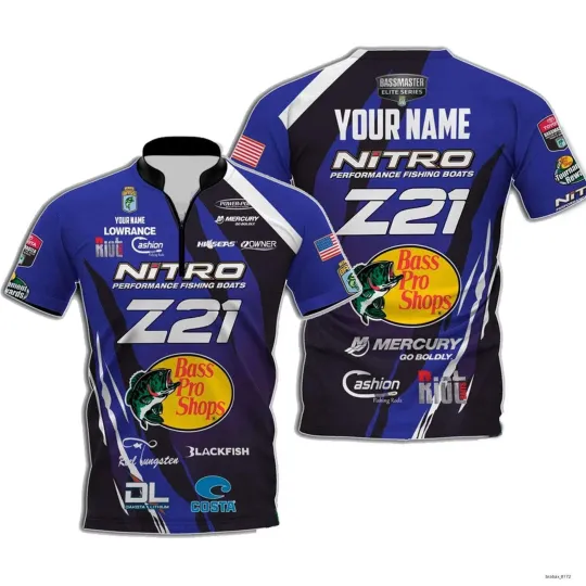 Discover Personalized Pro Z.21 Fishing Jersey Shirt Zip Black Fish For Men's