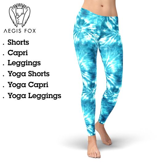 Discover Blue Tie Dye Leggings: Boho Hippie Style, Active Wear