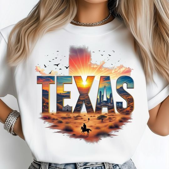 Discover Texas State  Sunset PNG, Cowboy Desert Scene, Western Landscape Art, Texas Strong Pride Sublimation Designs, Rustic State Clipart