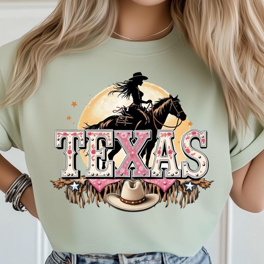 Discover Rodeo Texas Png, Cowgirl Western Shirt, Pink Hat Desert Style, Southern State Art, Girls Trip Country Gift