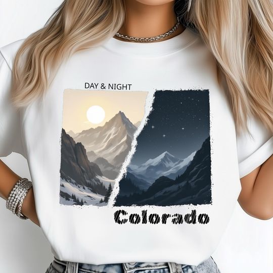 Discover Day And Night PNG, Colorado Mountain View Shirt, Wild Nature Landscape Art, State Poster Design Print, USA State Shirt Design