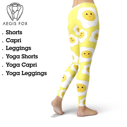 Discover Eggs Print Women's Leggings: High Waist Yoga Pants