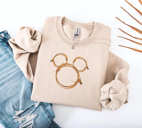 Discover Mickey Coffee Sweatshirt for Women, Cozy Coffee Lover Hoodie, Vacation Casual Sweatshirt