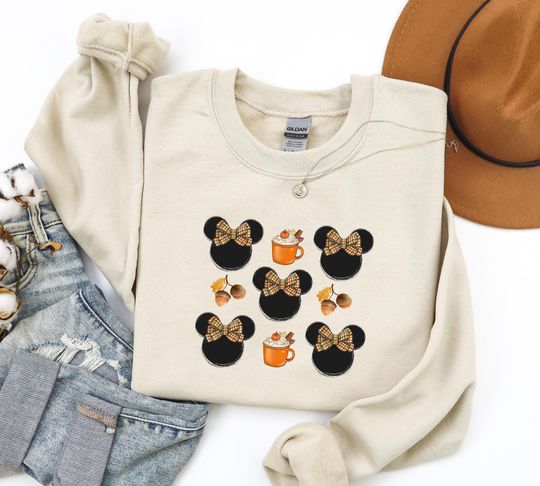 Discover Minnie Pumpkin Spice Sweatshirt, Disney Halloween Crewneck