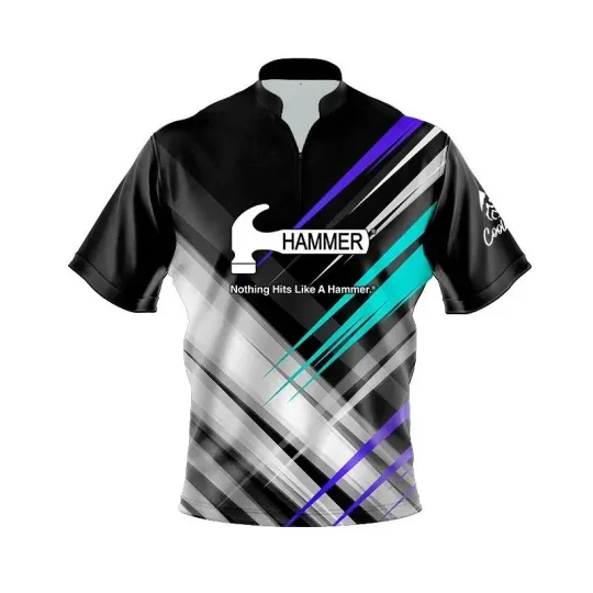 Discover Hammer NFS Quick Ship CoolWick Sash Zip Bowling Jersey