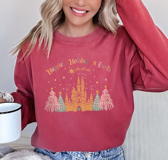Discover Disney Christmas Castle Sweatshirt for Disneyland and Disneyworld Fans