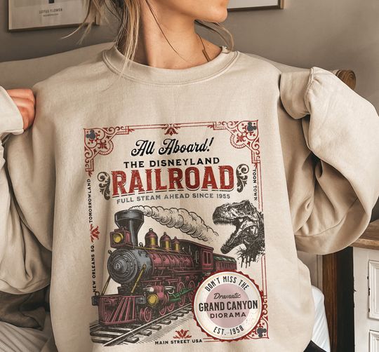 Discover All Aboard Disneyland Railroad Unisex Sweatshirt