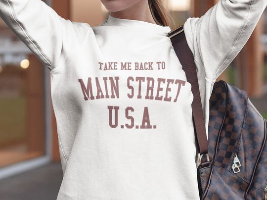 Discover Fall Disney Sweatshirt, Main Street USA Autumn Sweatshirt for Disney Fans