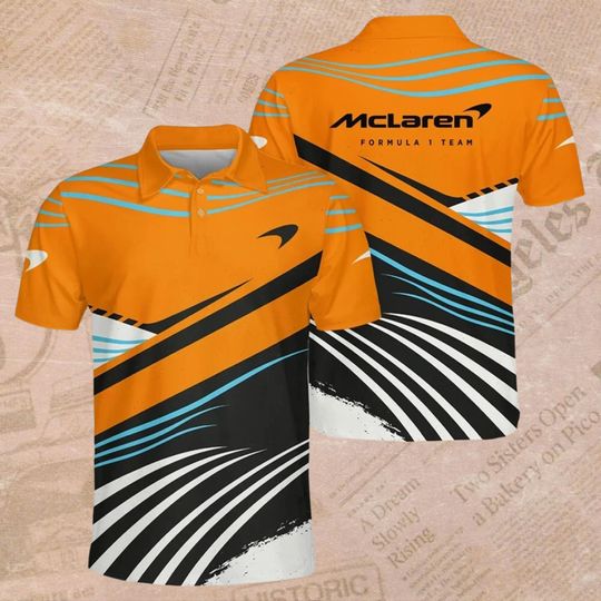 Discover McLaren F1 Team Polo Shirt: Papaya Orange 3D Racing Fan Gear