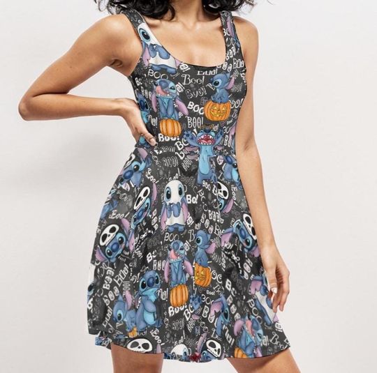 Discover Stitch Halloween Dress, Lilo And Stitch Women Dress, Disneyland Halloween Stitch Dress, Disney Trip Dress,