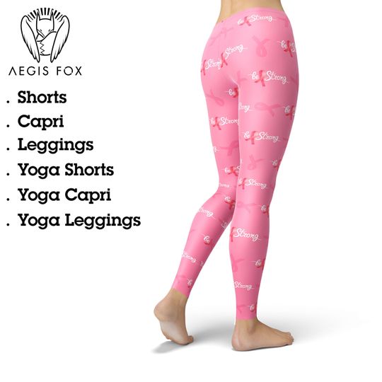 Discover Breast Cancer Awareness Leggings, Ribbon Yoga Leggings, Gift for Women