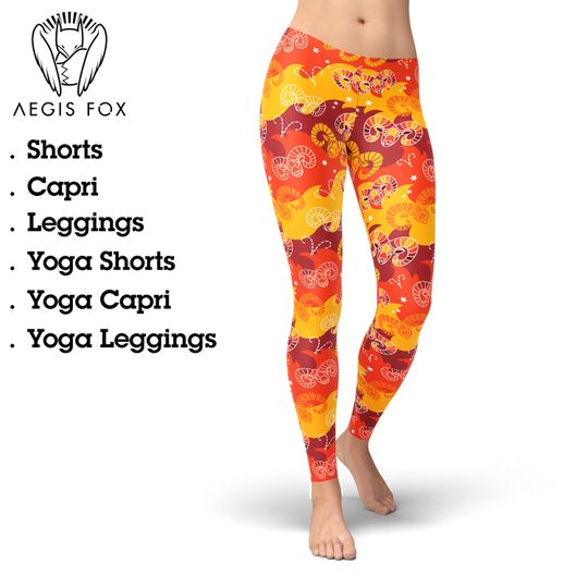 Discover Aries Zodiac Yoga Leggings, Gift for Women