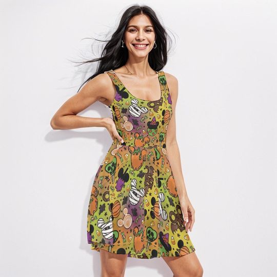 Disney Halloween dress , Mickey and Friends Dress , Disney Halloween Snacks  dress, Mickey halloween Dress,