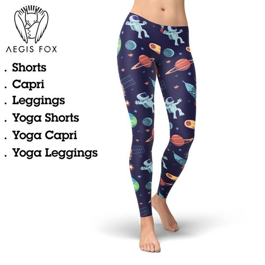 Discover Astronaut Galaxy Leggings, Gift for Women