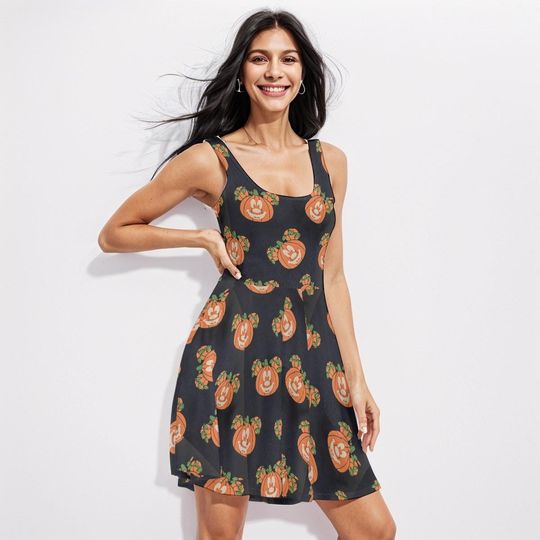 Mickey Pumpkin Dress, Mickey Halloween Dress, Disney Halloween Dress, Disney fall Dress