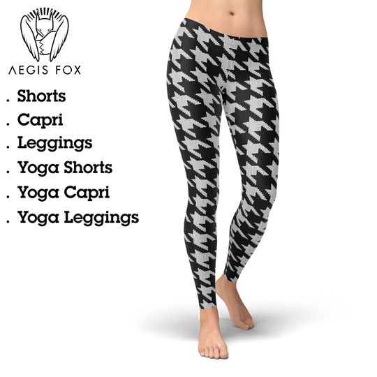 Discover Houndstooth Yoga Leggings: Printed Stretch Workout Pants