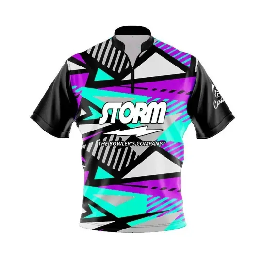 Discover Storm Winning Motion Quick Ship CoolWick Sash Zip Bowling Jersey