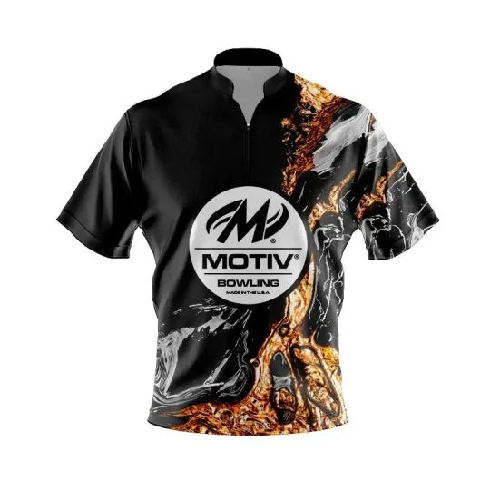 Discover Motiv Onyx Gold Quick Ship CoolWick Sash Zip Bowling Jersey