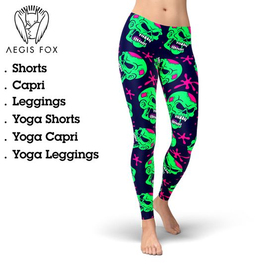 Discover Skull Halloween Leggings, Gift for Women