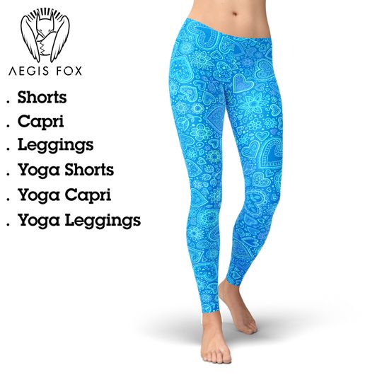 Discover Blue Heart Leggings, Gift for Women