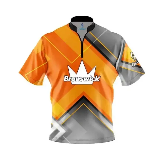 Brunswick Orange Veneer Fast Track CoolWick Bowling Jersey